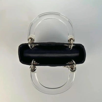 Christian Dior Mini Lady Dior schwarz Samt mit Kristallen limitiert / sehr gut Dior