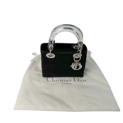 Christian Dior Mini Lady Dior schwarz Samt mit Kristallen limitiert / sehr gut Dior