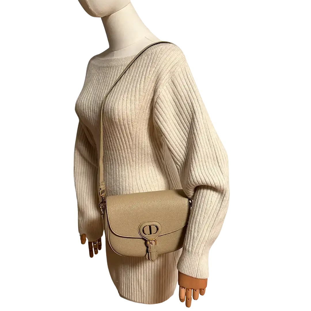Christian Dior mittelgroße Bobby beige Leder Fullset / sehr gut Dior