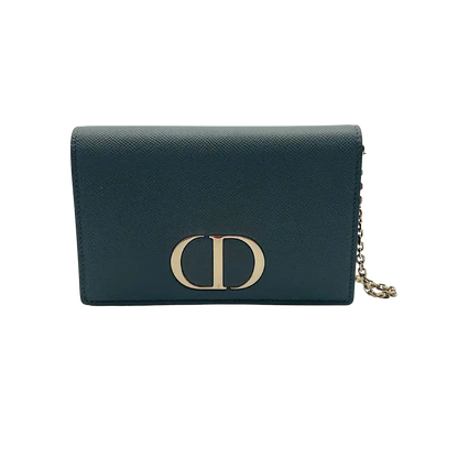 Christian Dior SLG 30 Montaigne 2 in 1 Pouch Kalbsleder wolkenblau / sehr gut Echtheitscheck