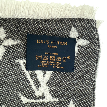 Louis Vuitton Classic Schal Grau Weiß / sehr gut Louis Vuitton