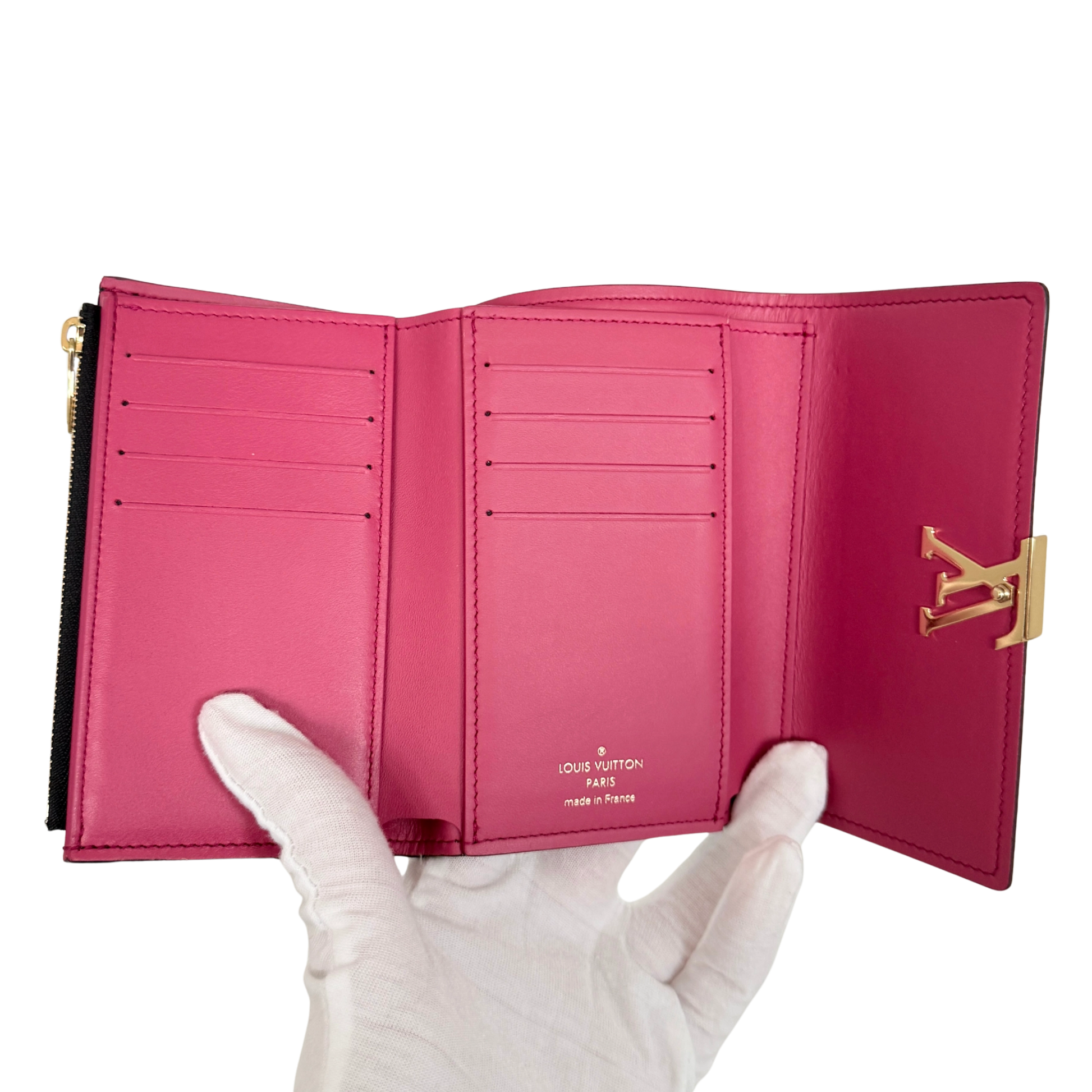 Louis Vuitton Compact Capucines Geldbörse Noir Rose / neuwertig Louis Vuitton