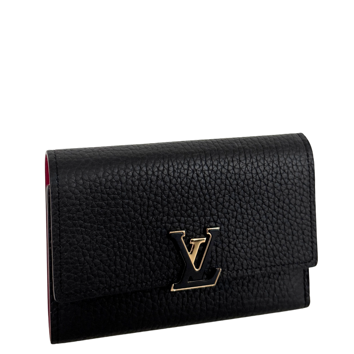 Louis Vuitton Compact Capucines Geldbörse Noir Rose / neuwertig Louis Vuitton