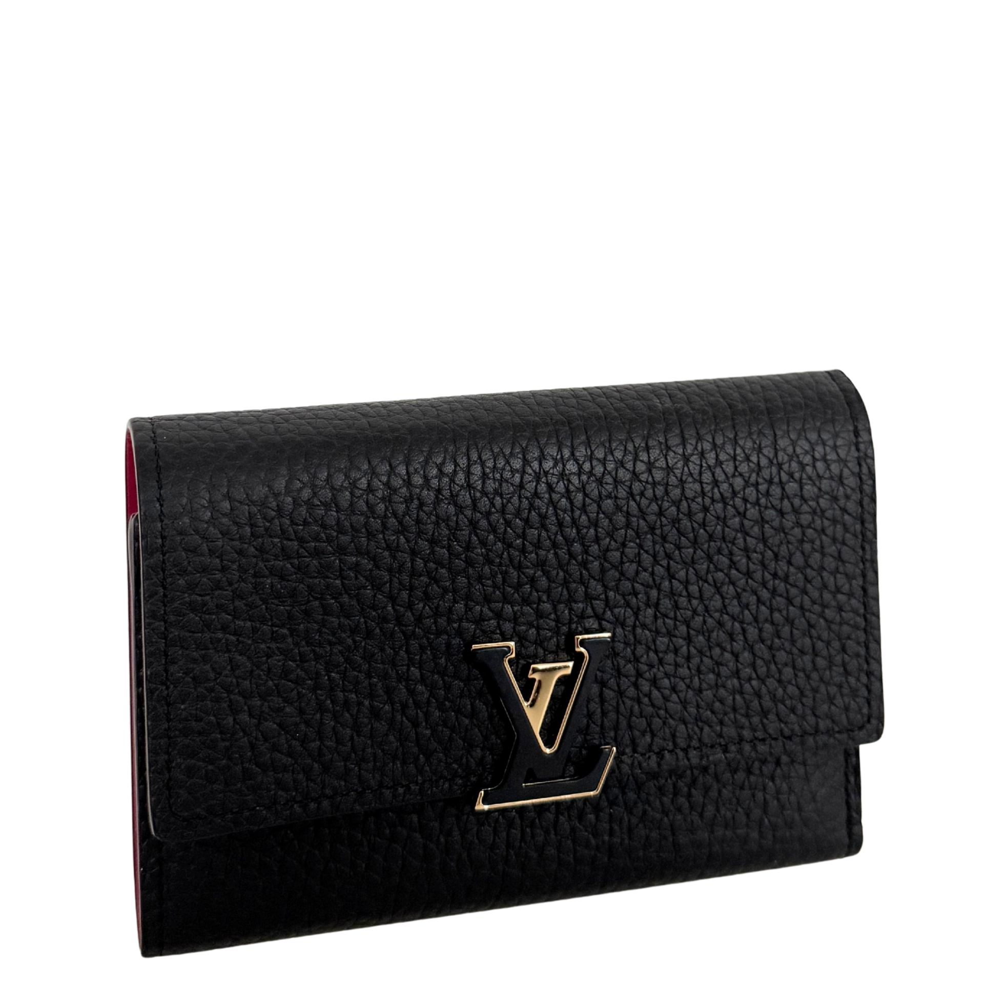 Louis Vuitton Compact Capucines Geldbörse Noir Rose / neuwertig Louis Vuitton