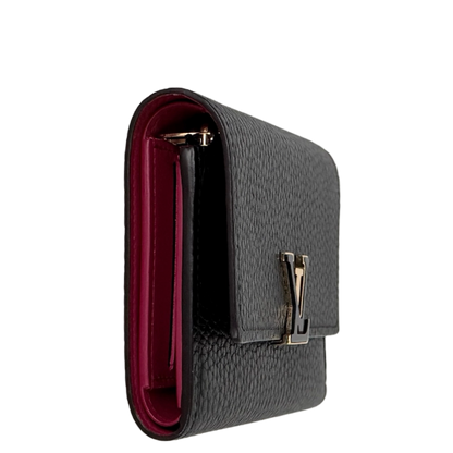 Louis Vuitton Compact Capucines Geldbörse Noir Rose / neuwertig Louis Vuitton