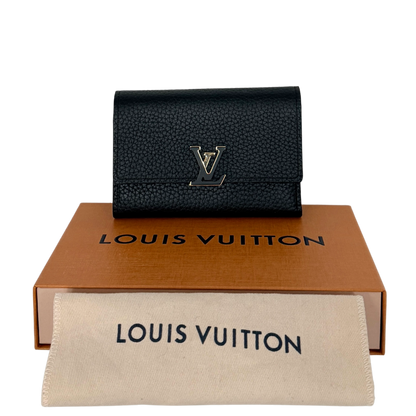 Louis Vuitton Compact Capucines Geldbörse Noir Rose / neuwertig Louis Vuitton