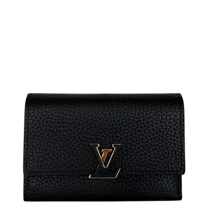 Louis Vuitton Compact Capucines Geldbörse Noir Rose / neuwertig Louis Vuitton
