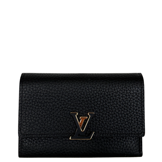 Louis Vuitton Compact Capucines Geldbörse Noir Rose / neuwertig Louis Vuitton