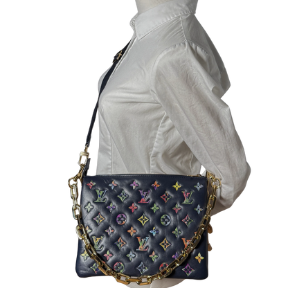 Louis Vuitton Coussin PM Garden Navyblau / sehr gut