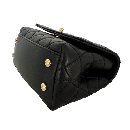 Chanel Mini Flap Bag mit Rainbow Top Handle Lammleder Schwarz / neuwertig Chanel