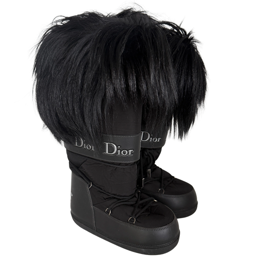 Dior x John Galliano Yak Snow Moon Boots schwarz Größe 38-40 / gut Dior