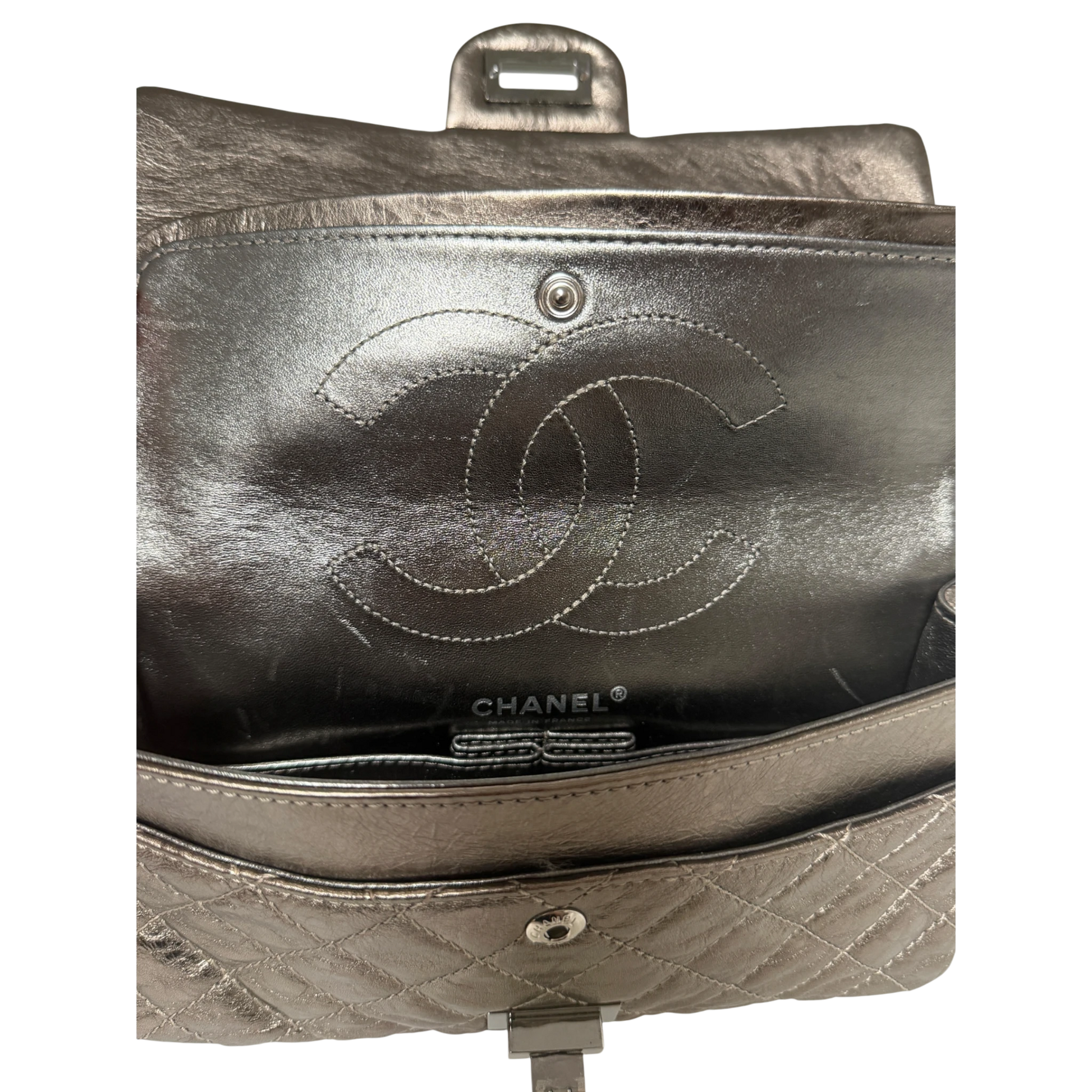 Chanel 2.55 Reissue 224 Classic Double Flap Bag Metallic Bronze / sehr gut Chanel