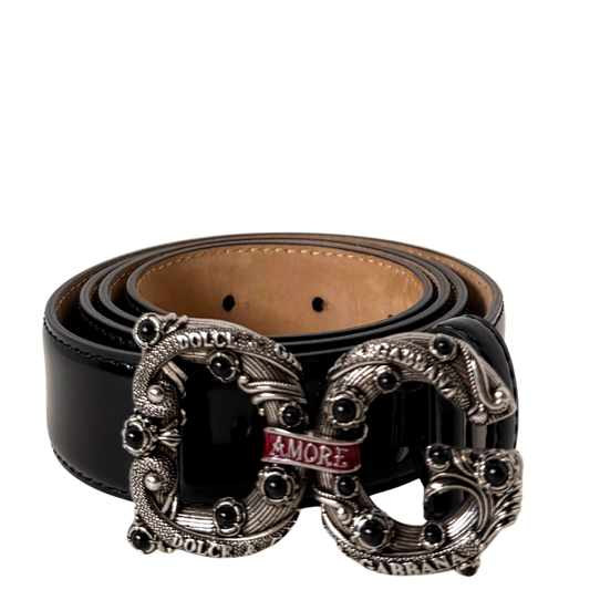 Dolce & Gabbana Amore Gürtel Größe 95 Schwarz / neuwertig Dolce & Gabbana