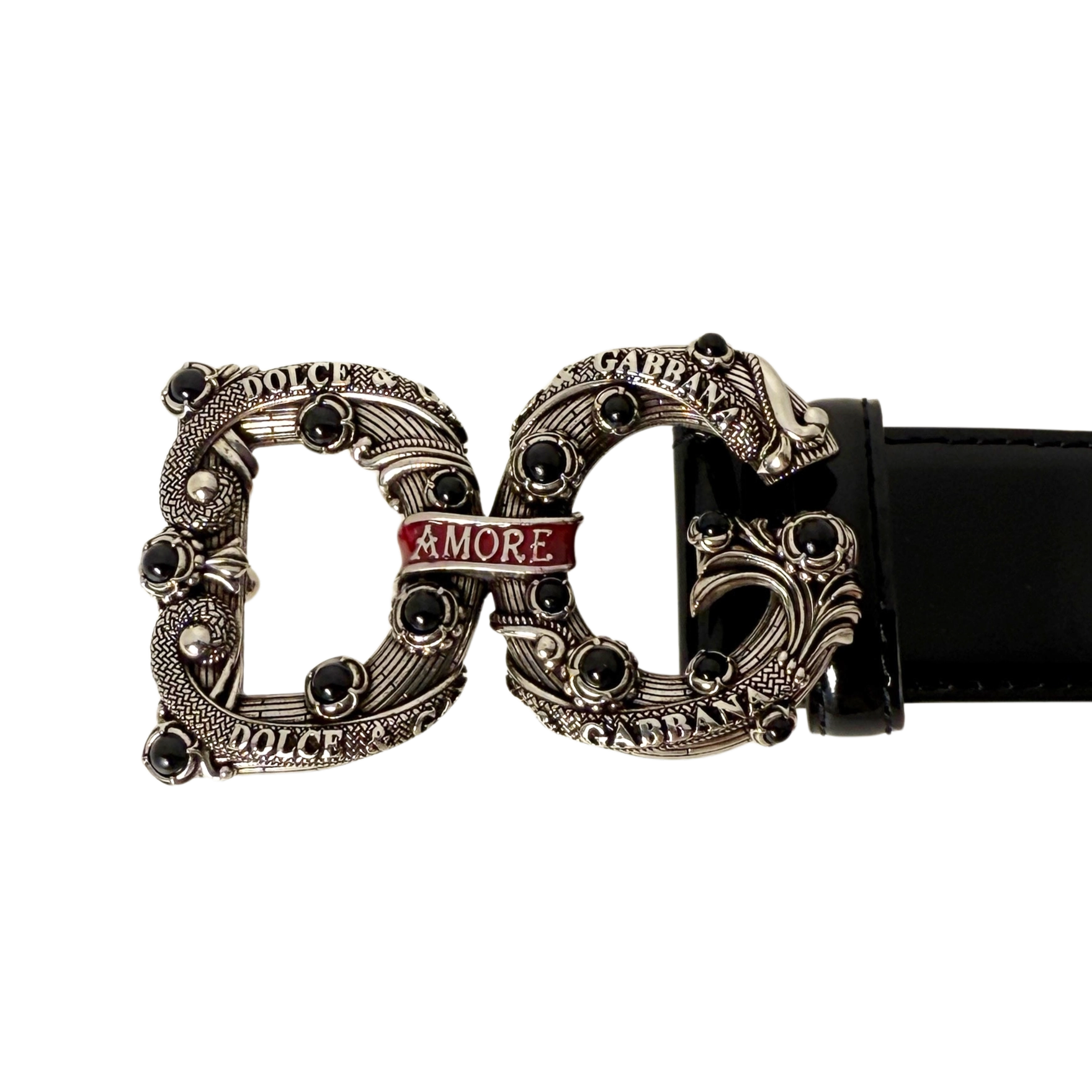 Dolce & Gabbana Amore Gürtel Größe 95 Schwarz / neuwertig Dolce & Gabbana