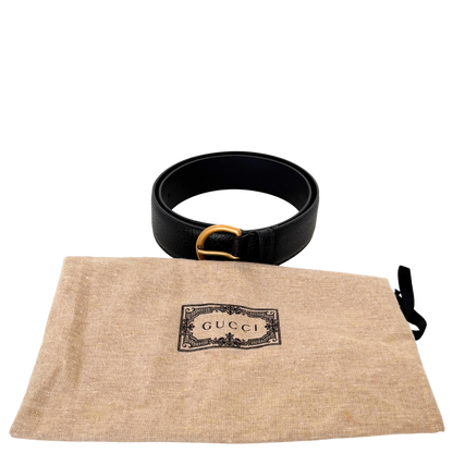 Gucci Polished D-Ring Ledergürtel Schwarz / neuwertig Gucci