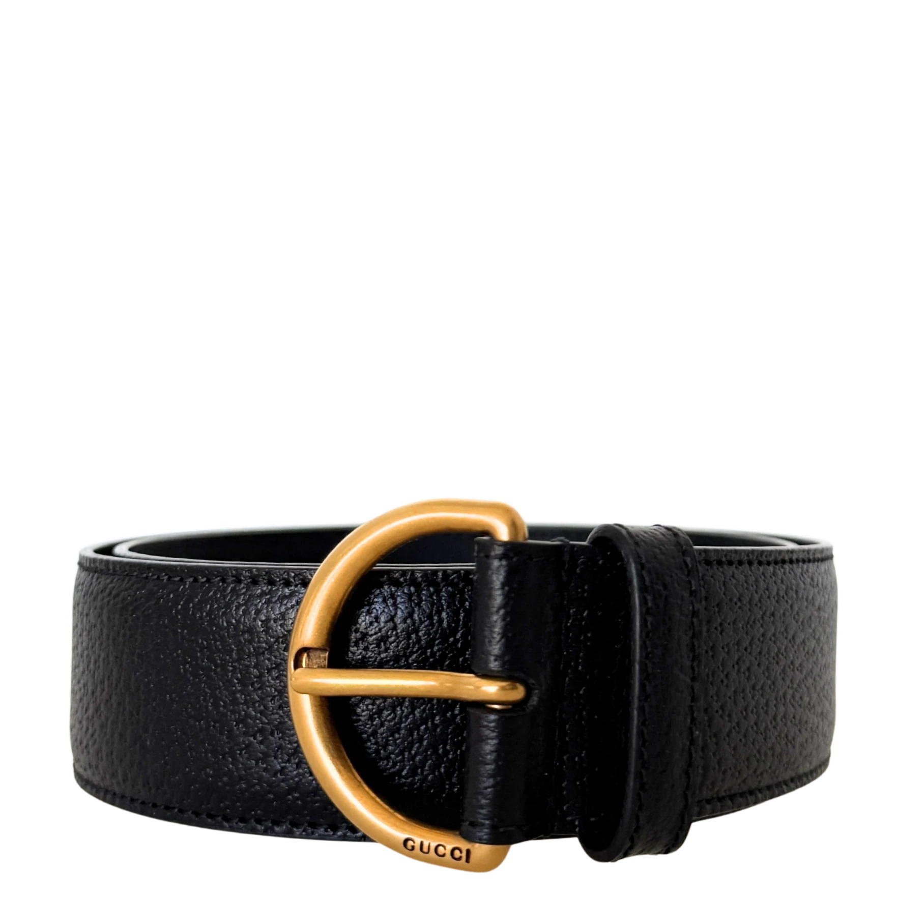 Gucci Polished D-Ring Ledergürtel Schwarz / neuwertig Gucci