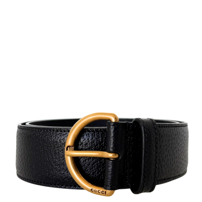 Gucci Polished D-Ring Ledergürtel Schwarz / neuwertig Gucci