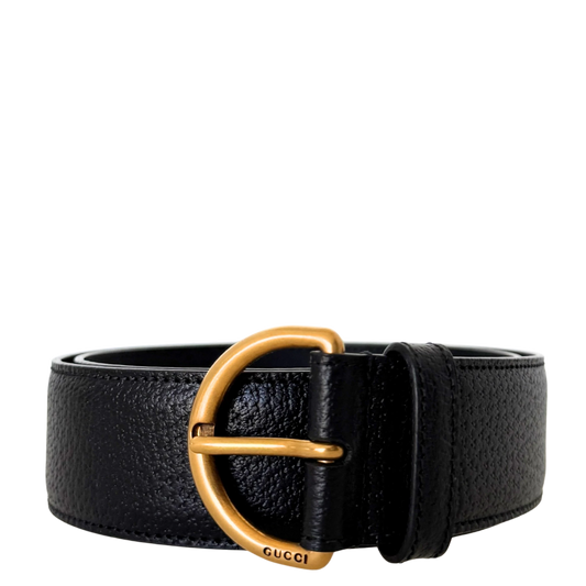 Gucci Polished D-Ring Ledergürtel Schwarz / neuwertig Gucci