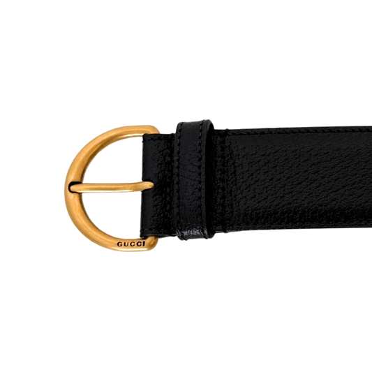 Gucci Polished D-Ring Ledergürtel Schwarz / neuwertig Gucci