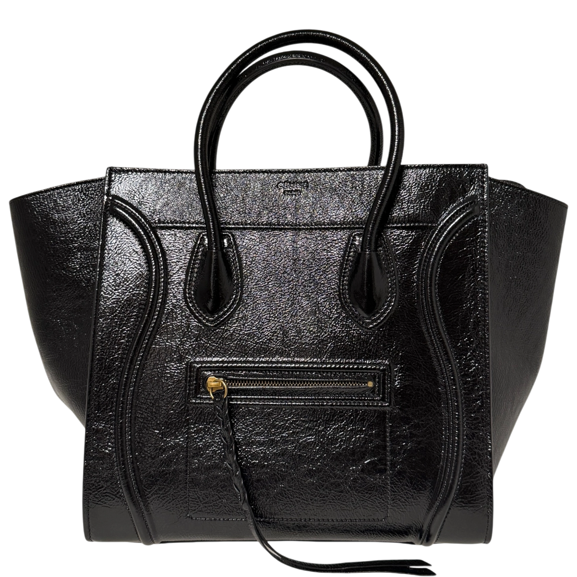 CELINE Luggage Phantom Lackleder Medium schwarz  / neuwertig CELINE