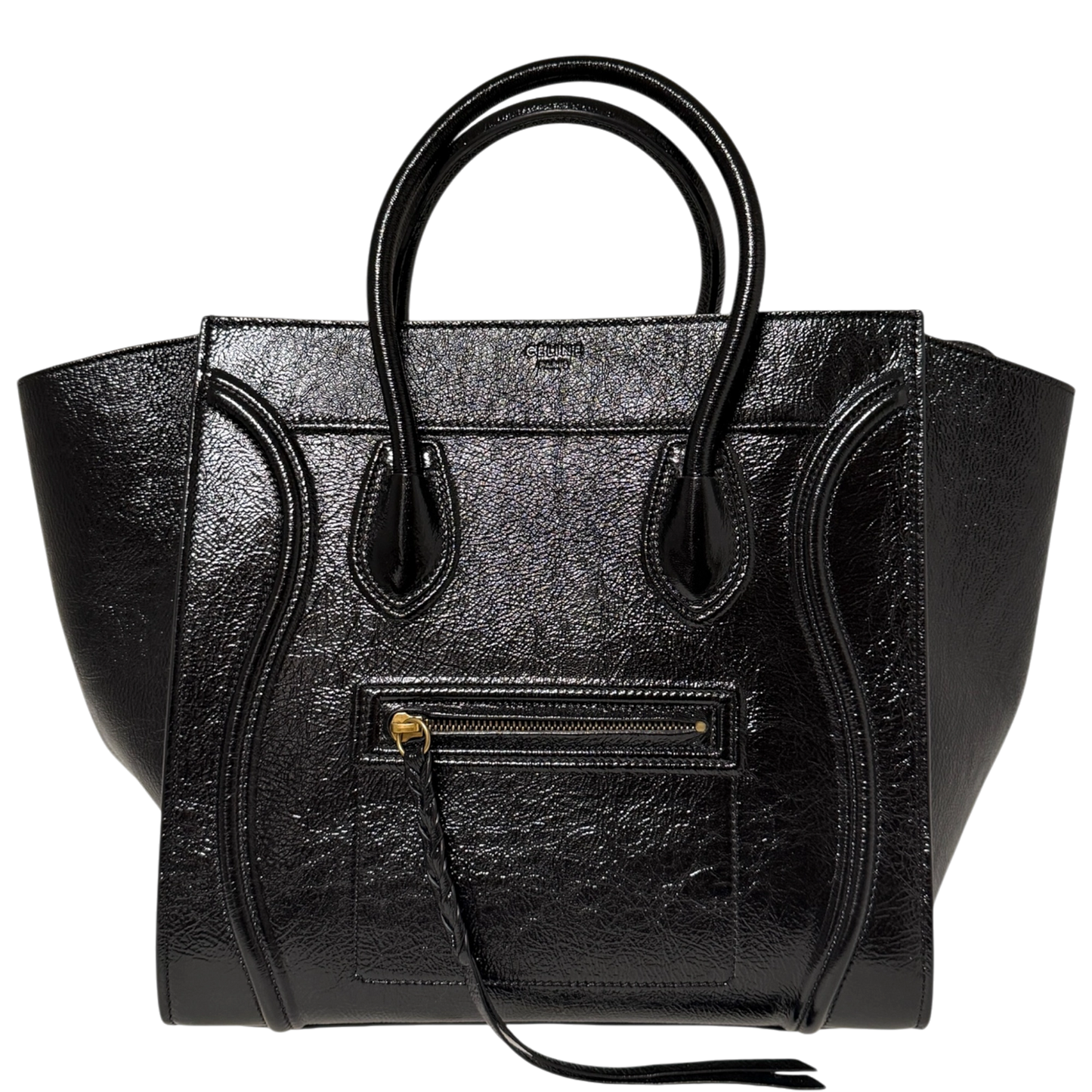 CELINE Luggage Phantom Lackleder Medium schwarz  / neuwertig CELINE
