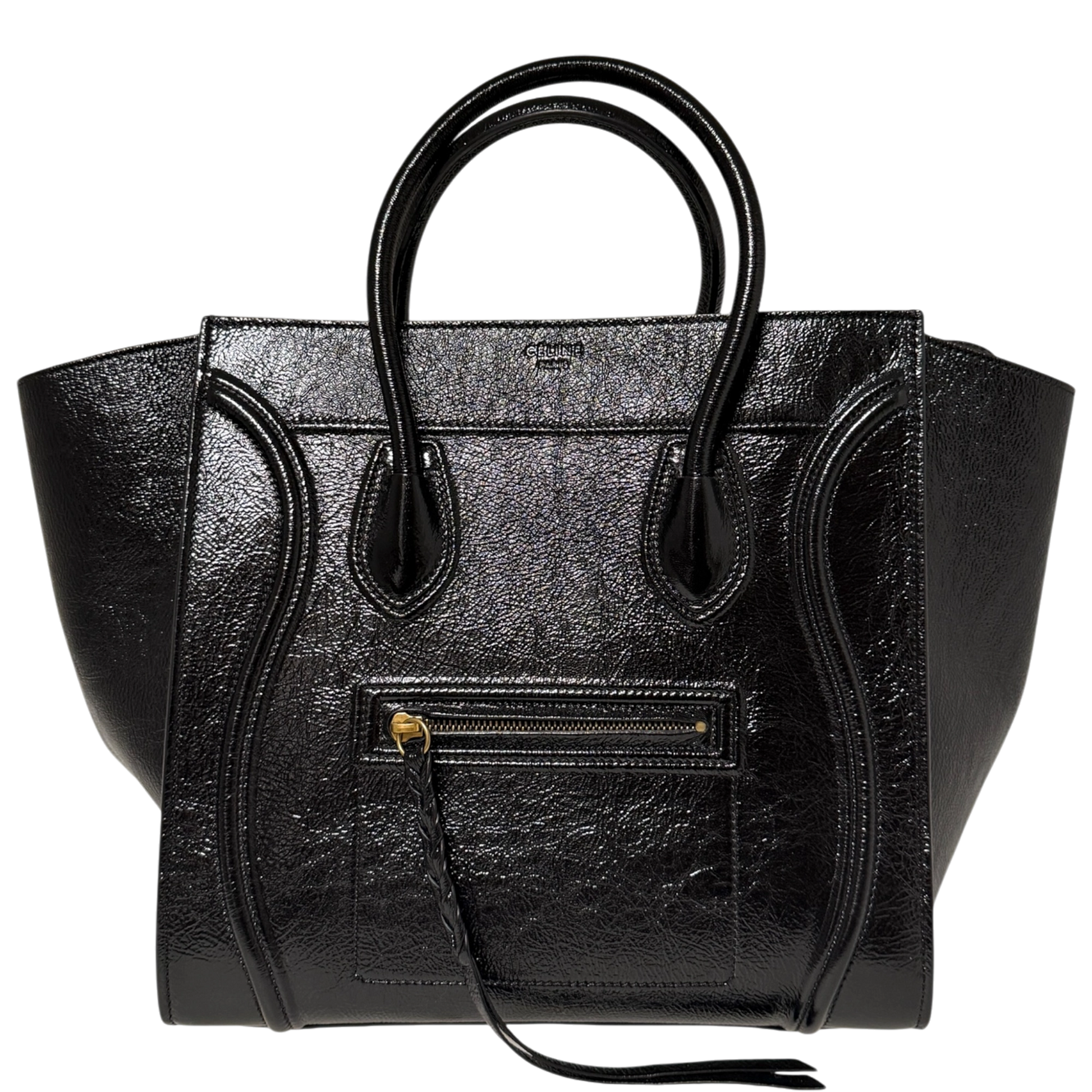 CELINE Luggage Phantom Lackleder Medium schwarz  / neuwertig CELINE