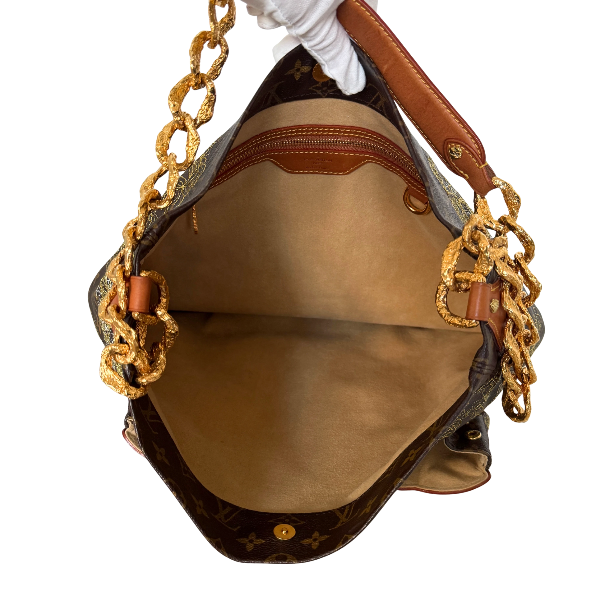 Louis Vuitton Limited Edition Monogram Dentelle Fersen Bag GM M95405 Braun / sehr gut Louis Vuitton