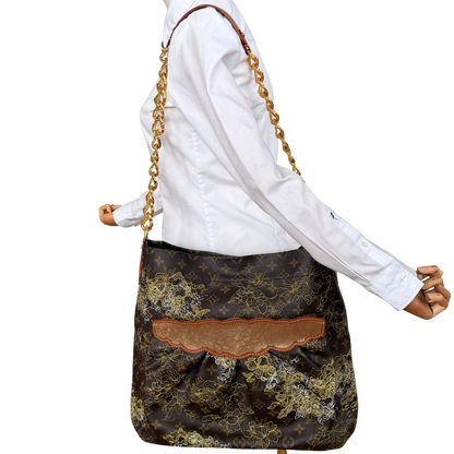 Louis Vuitton Limited Edition Monogram Dentelle Fersen Bag GM M95405 Braun / sehr gut Louis Vuitton