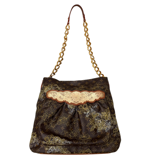 Louis Vuitton Limited Edition Monogram Dentelle Fersen Bag GM M95405 Braun / sehr gut Louis Vuitton