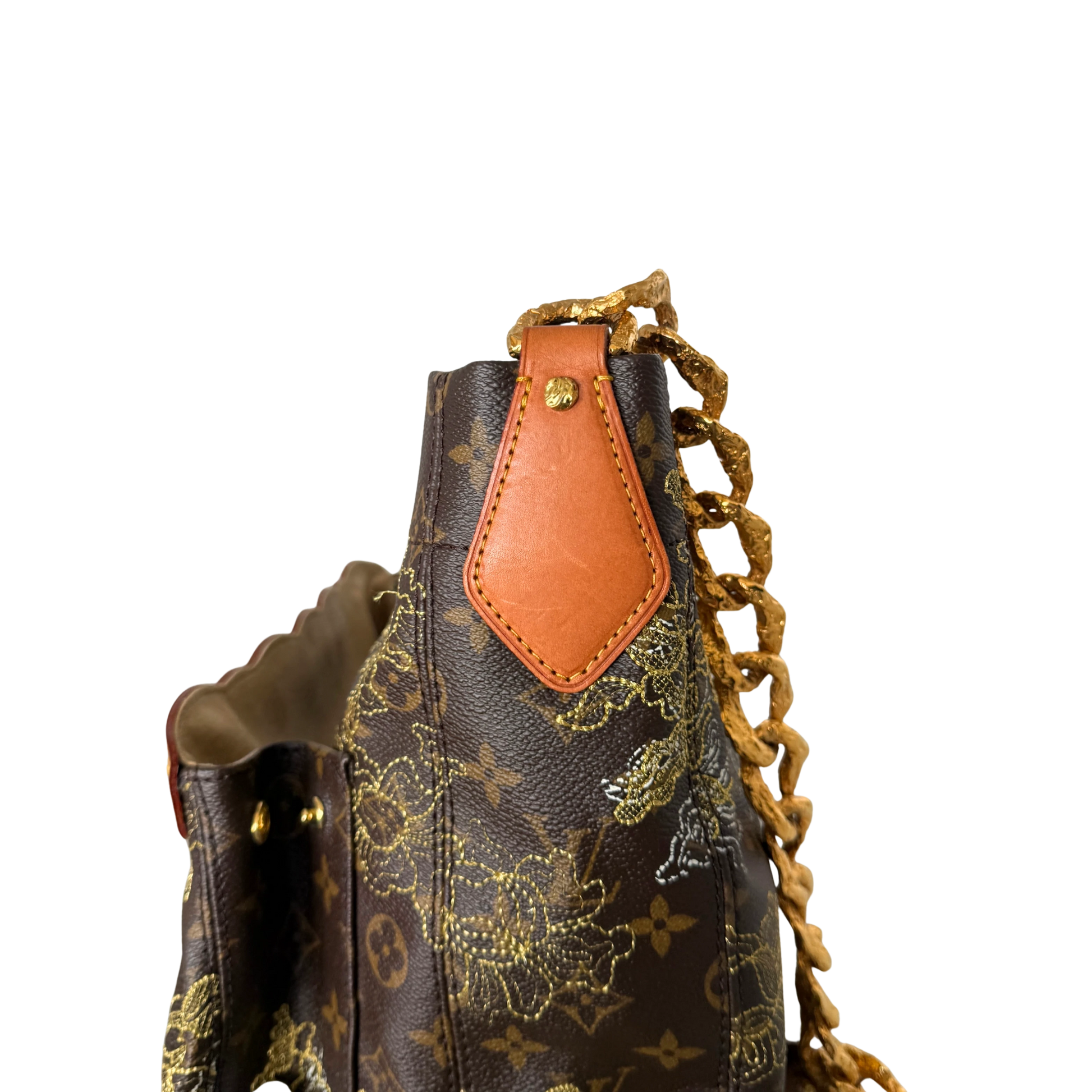 Louis Vuitton Limited Edition Monogram Dentelle Fersen Bag GM M95405 Braun / sehr gut Louis Vuitton