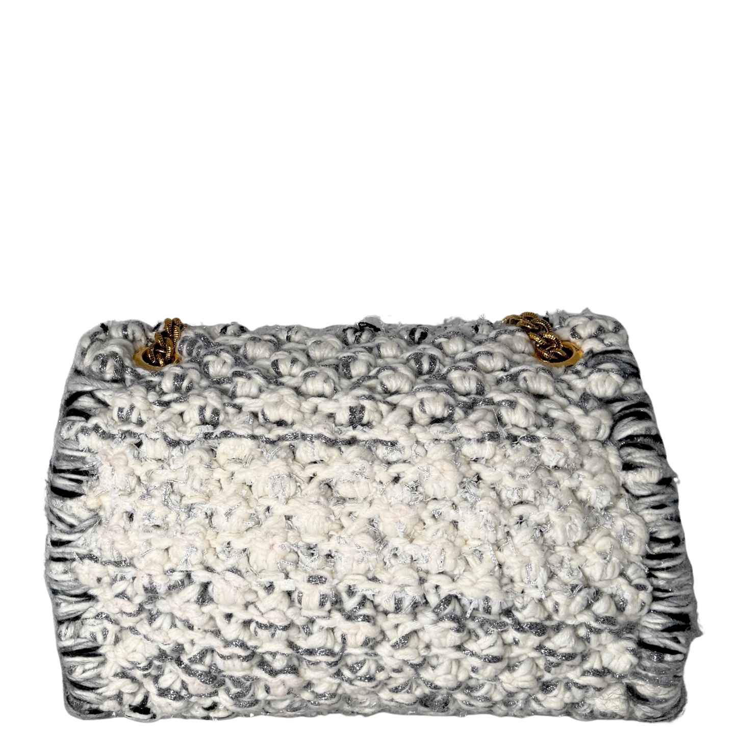 Dolce & Gabbana Große Schultertasche Devotion aus Strickgewebe Grau Fullset / neuwertig Dolce & Gabbana