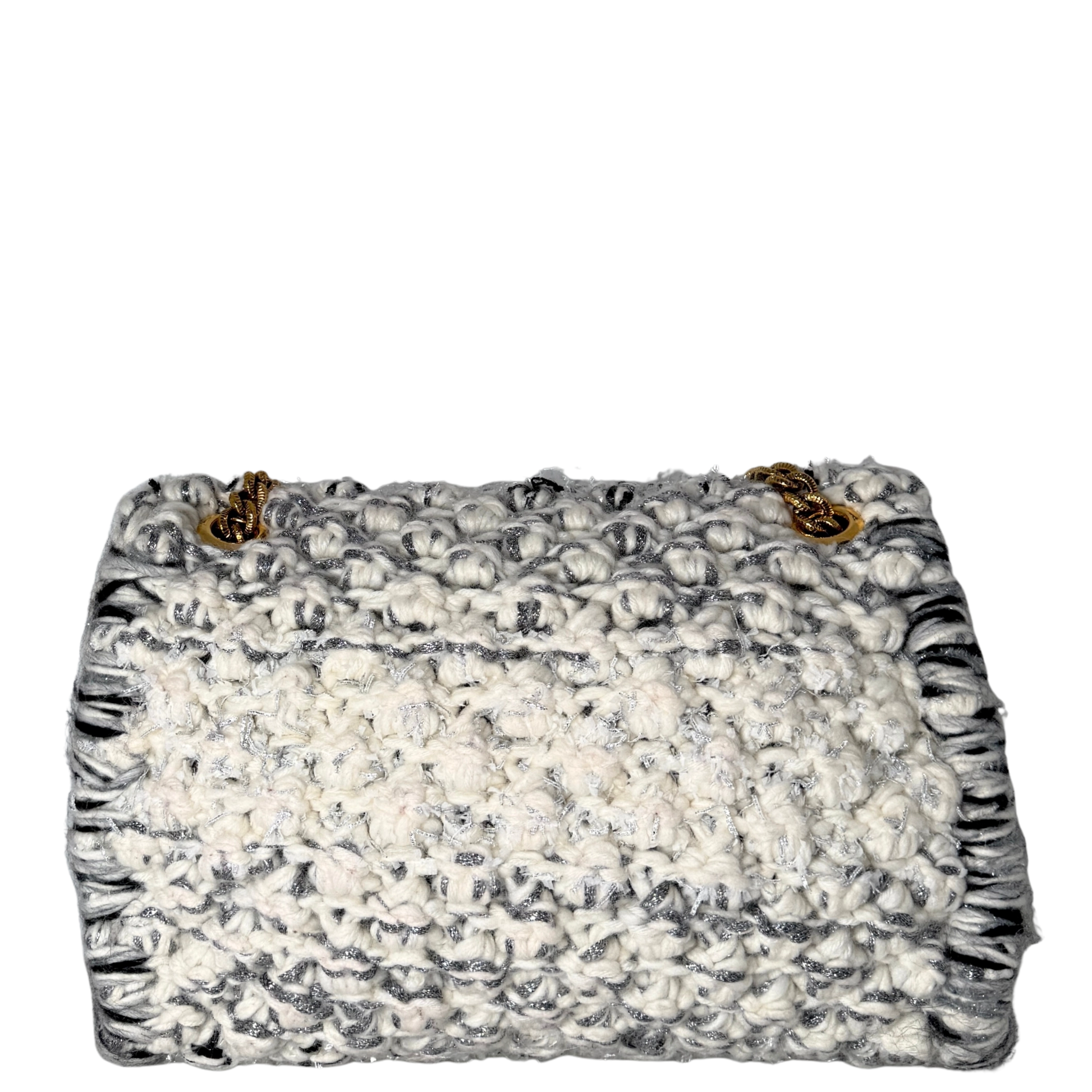 Dolce & Gabbana Große Schultertasche Devotion aus Strickgewebe Grau Fullset / neuwertig Dolce & Gabbana