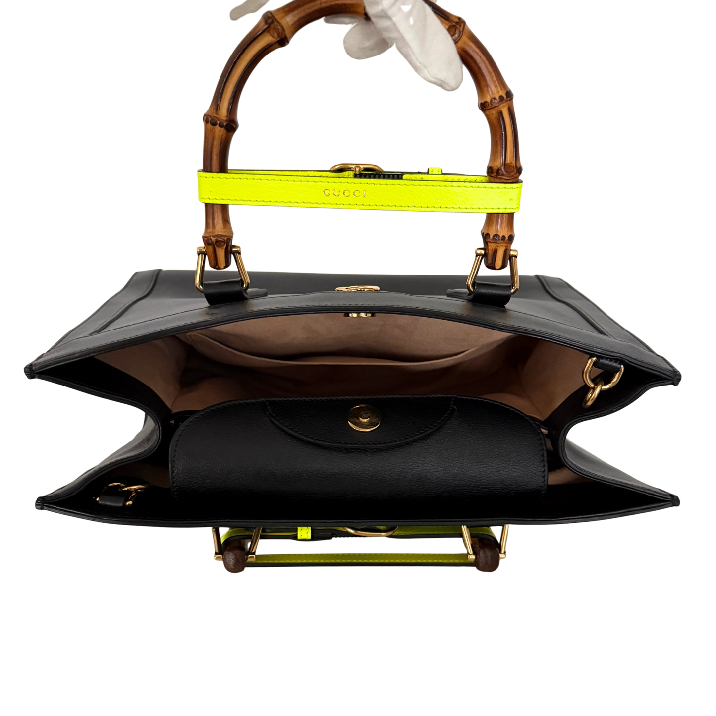 Gucci Großer Diana Bamboo Shopper Schwarz / sehr gut Gucci