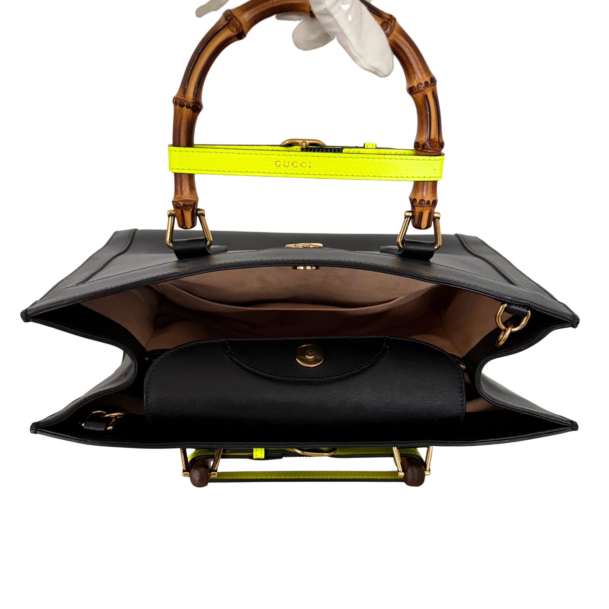 Gucci Großer Diana Bamboo Shopper Schwarz / sehr gut Gucci