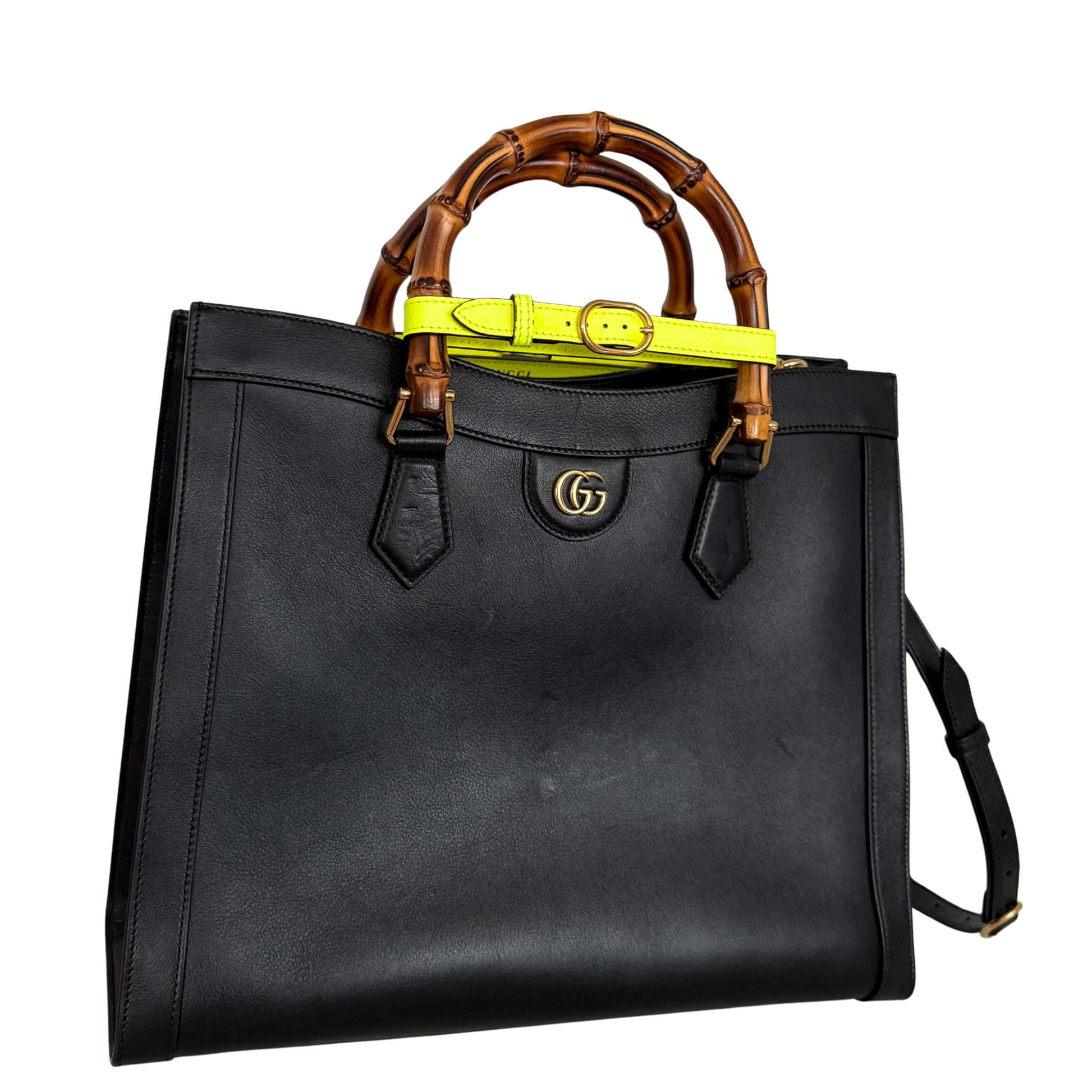 Gucci Großer Diana Bamboo Shopper Schwarz / sehr gut Gucci