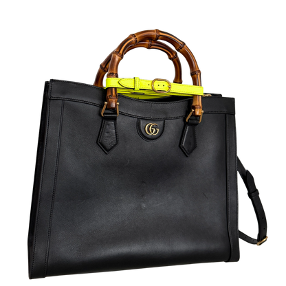 Gucci Großer Diana Bamboo Shopper Schwarz / sehr gut Gucci