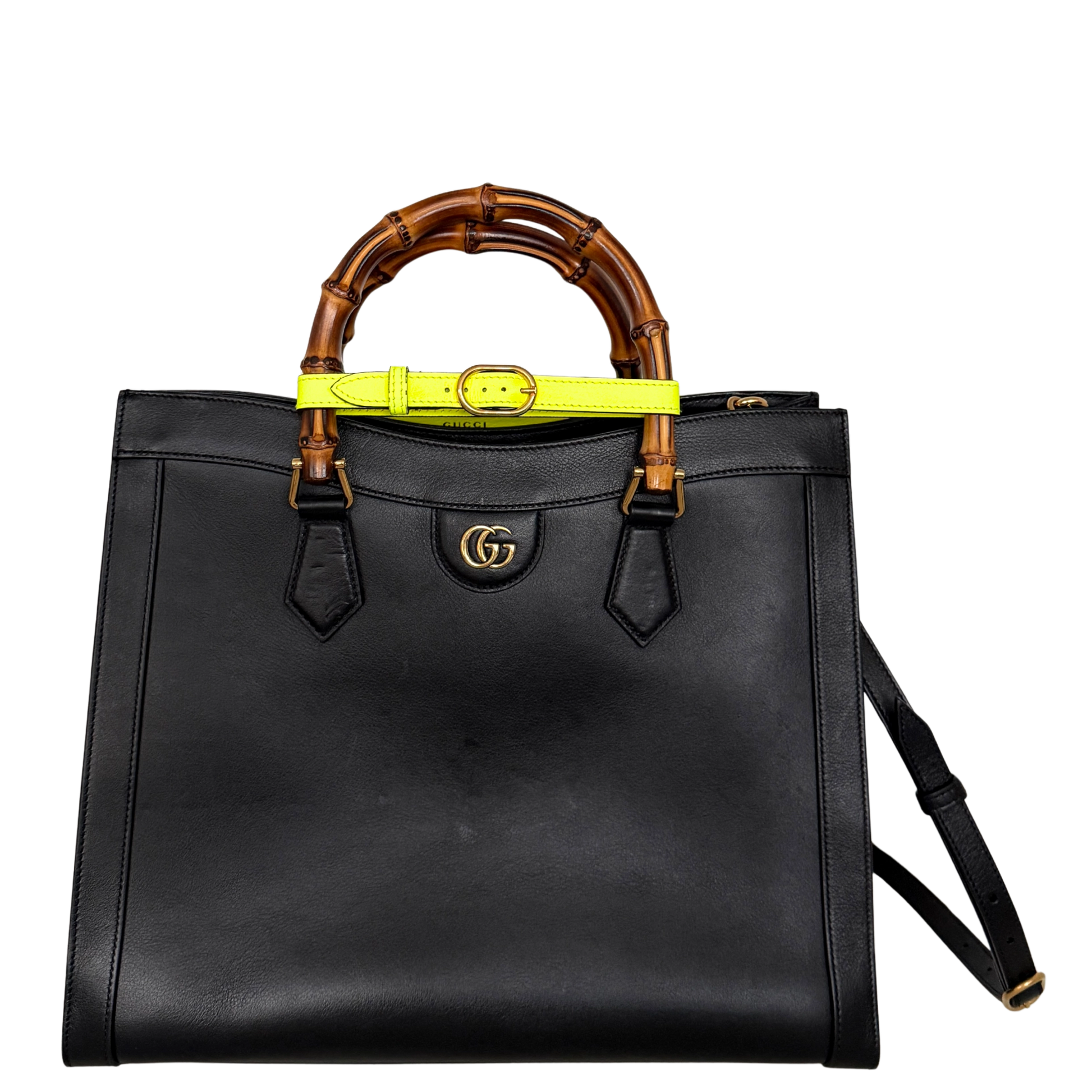 Gucci Großer Diana Bamboo Shopper Schwarz / sehr gut Gucci