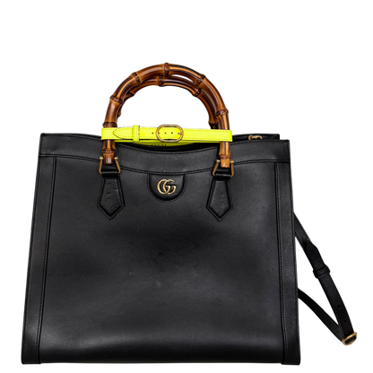 Gucci Großer Diana Bamboo Shopper Schwarz / sehr gut Gucci
