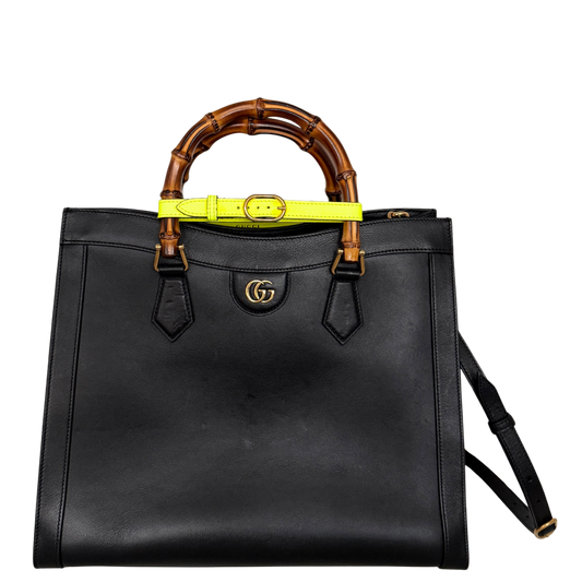 Gucci Großer Diana Bamboo Shopper Schwarz / sehr gut Gucci