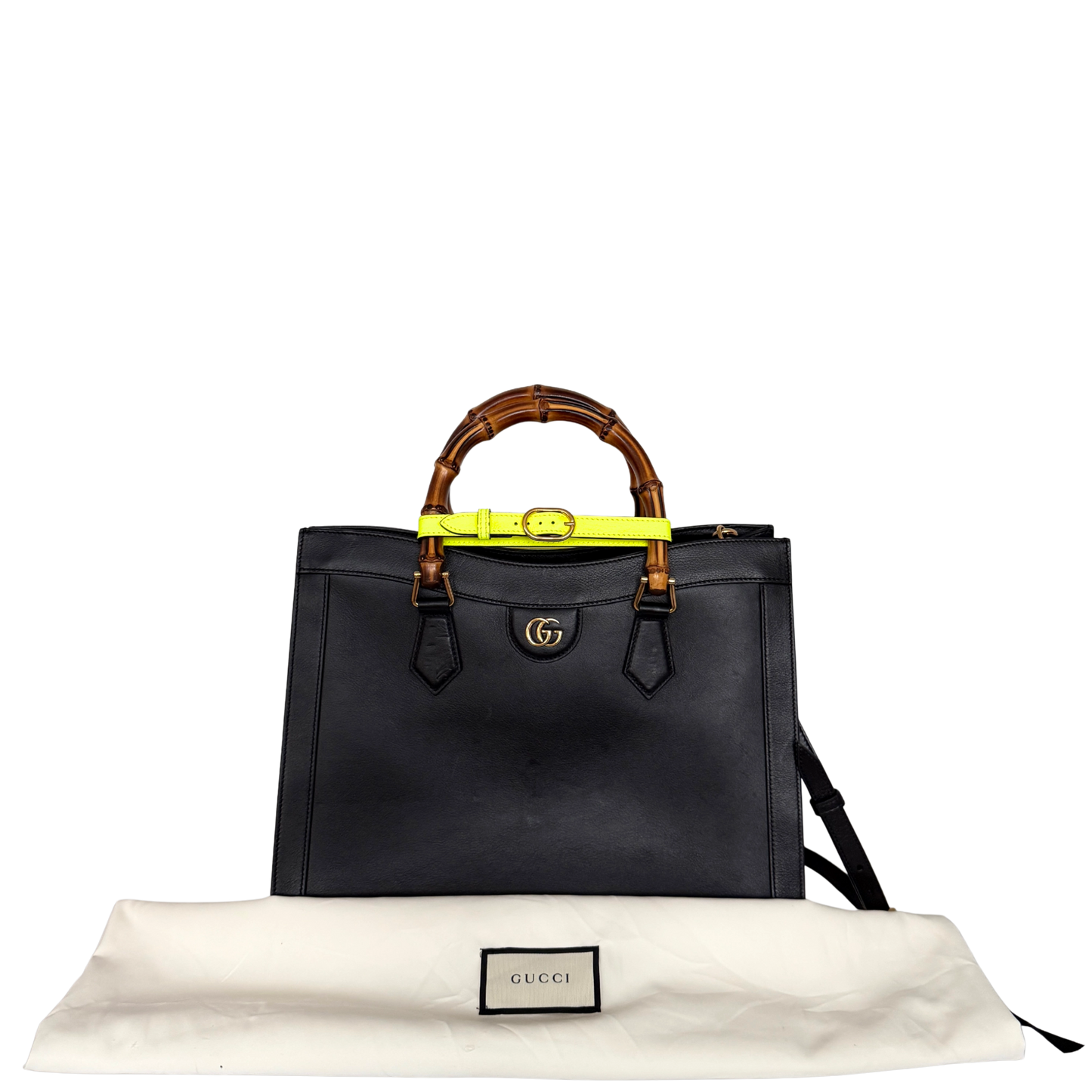 Gucci Großer Diana Bamboo Shopper Schwarz / sehr gut Gucci