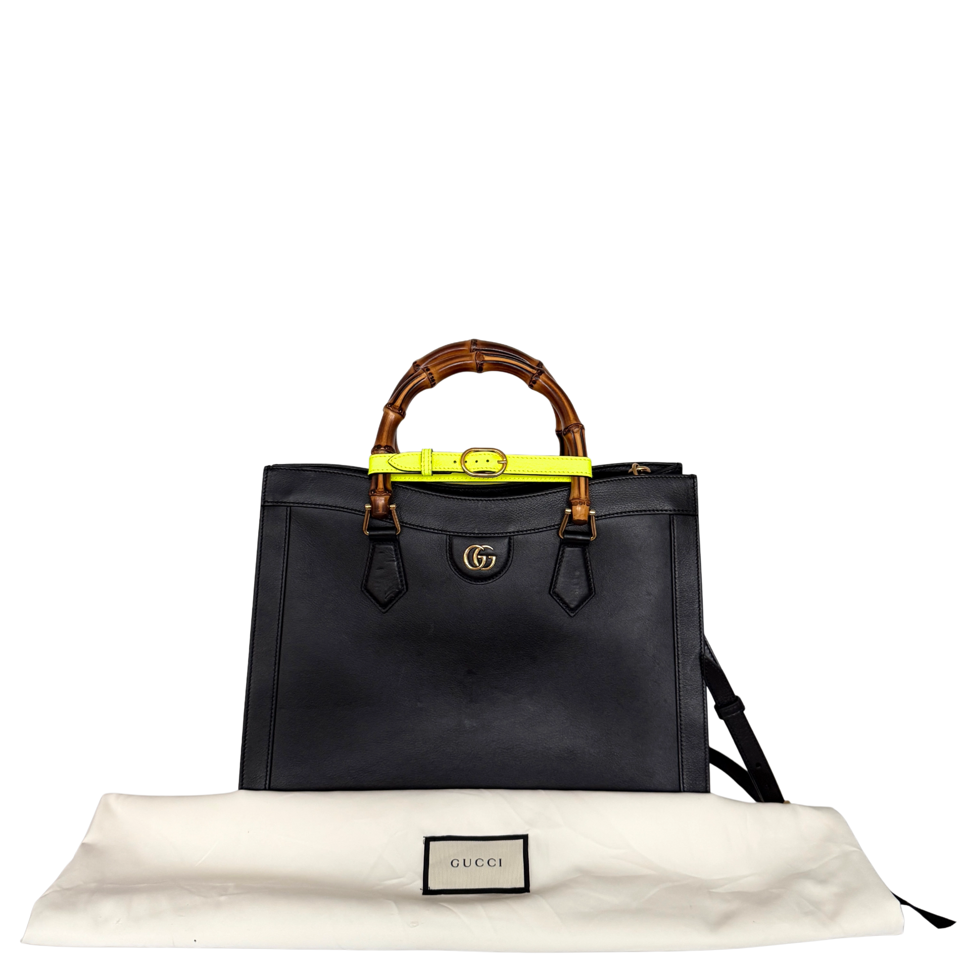 Gucci Großer Diana Bamboo Shopper Schwarz / sehr gut Gucci