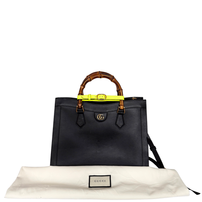 Gucci Großer Diana Bamboo Shopper Schwarz / sehr gut Gucci