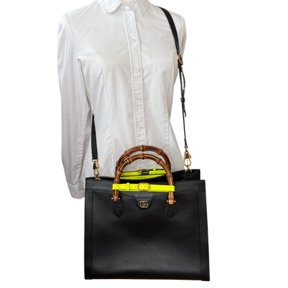 Gucci Großer Diana Bamboo Shopper Schwarz / sehr gut Gucci