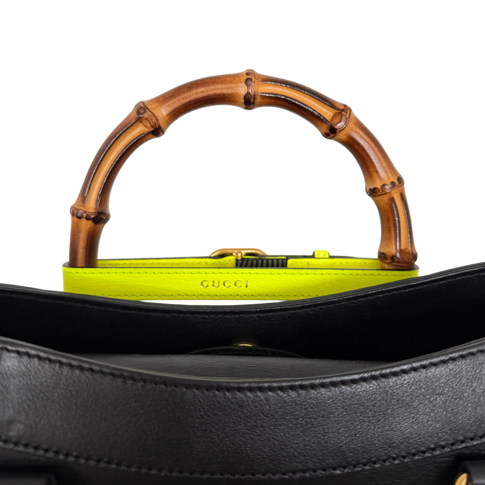 Gucci Großer Diana Bamboo Shopper Schwarz / sehr gut Gucci