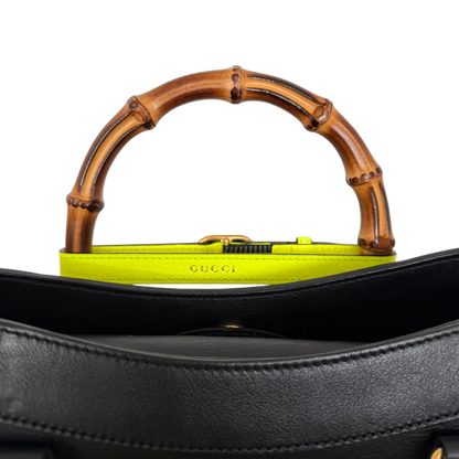Gucci Großer Diana Bamboo Shopper Schwarz / sehr gut Gucci