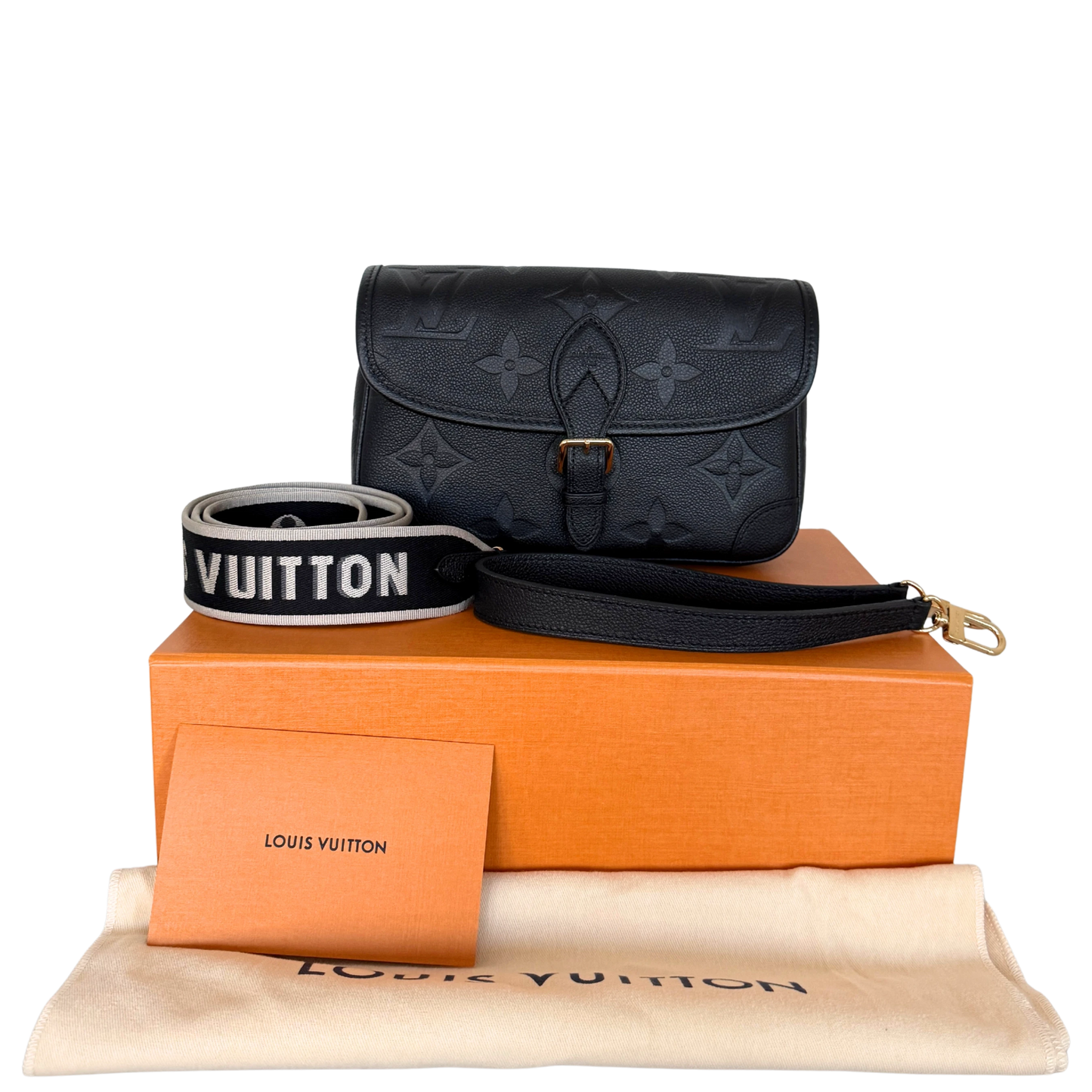 Louis Vuitton Diane Monogram Empreinte Leder Handtasche M46386 Schwarz Fullset / neuwertig Louis Vuitton