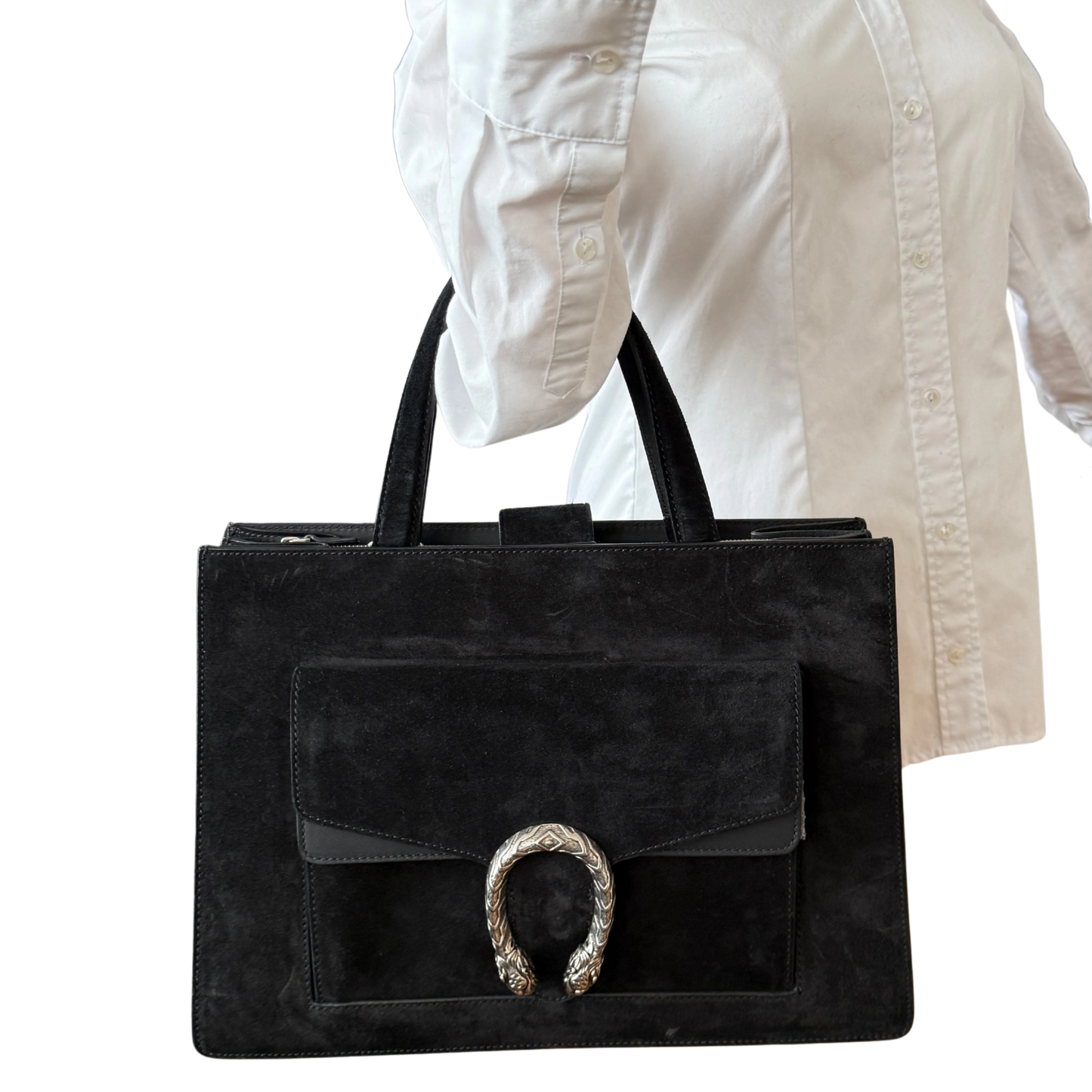 Gucci Dionysus Handtasche aus Veloursleder Schwarz / sehr gut