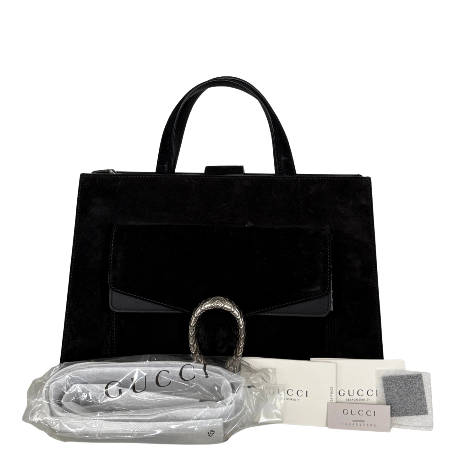 Gucci Dionysus Handtasche aus Veloursleder Schwarz / sehr gut