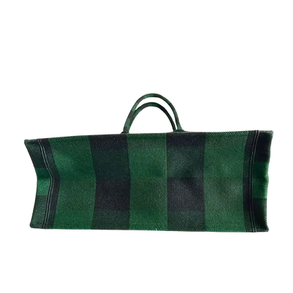 Dior Book Tote Large Check Leaf grün / schwarz / sehr gut Dior