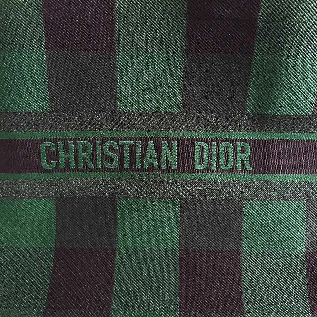 Dior Book Tote Large Check Leaf grün / schwarz / sehr gut Dior
